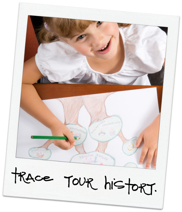 child writing family history